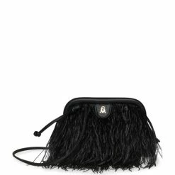 Hot Sale 🎁 Steve Madden Nikki Feather Clutch Crossbody Bag Black 🤩