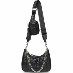 Outlet 👍 Steve Madden Vital Multi Pouch Quilted Crossbody Bag Black 😍
