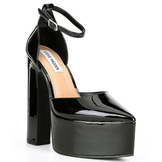 Hot Sale โ๏ธ Steve Madden Patent Ankle Strap Pointed Toe Platform Pumps Black Patent ๐ 9 Hot Sale โ๏ธ Steve Madden Patent Ankle Strap Pointed Toe Platform Pumps Black Patent ๐ - Image 7