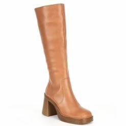 New 🔔 Steve Madden Fanatik Platform Leather Tall 🥾 Boots Black ⭐