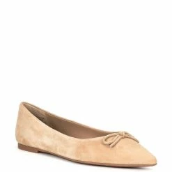 Outlet 😀 Steve Madden Evia Suede Bow 👗 Dress Flats Sand Suede ✨