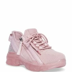 Coupon 🔥 Steve Madden 👧 Girls' Adaptive A-Maxima Rhinestone Detail 👟 Sneakers (Youth) Pink ✔️