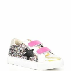 Brand new ✔️ Steve Madden 👧 Girls' T-Rezume Glitter Detail 👟 Sneakers (Toddler) Black Multi ⌛