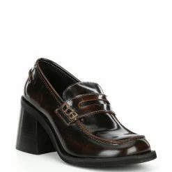 Best deal 🌟 Steve Madden Universe Leather Penny Loafer Pumps Black ⌛