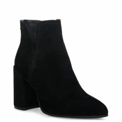 Best deal 🎉 Steve Madden Thrived Suede V-Cut Booties Black 😀