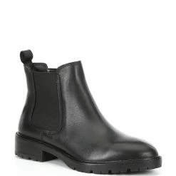Best Pirce ๐ Steve Madden Leopold Leather Chelsea Booties Black Leather ๐งจ