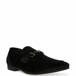 Best Sale ✔️ Steve Madden Men's Linc Velvet Bit Embellished 👗 Dress Slip-Ons Black Velvet 🎉