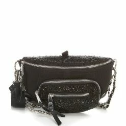 Cheapest 💯 Steve Madden Maxima Rhinestone Convertible Belt Bag Black 🎁