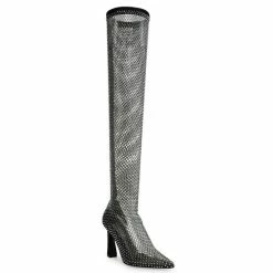 Best reviews of 🔔 Steve Madden Sapphire Mesh Rhinestone Embellished Over The Knee 🥾 Boots 💯