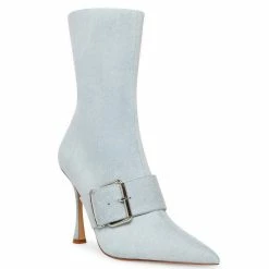 Best reviews of 🤩 Steve Madden Banter Denim Pointed Toe Buckle Booties Denim Fabric 😉